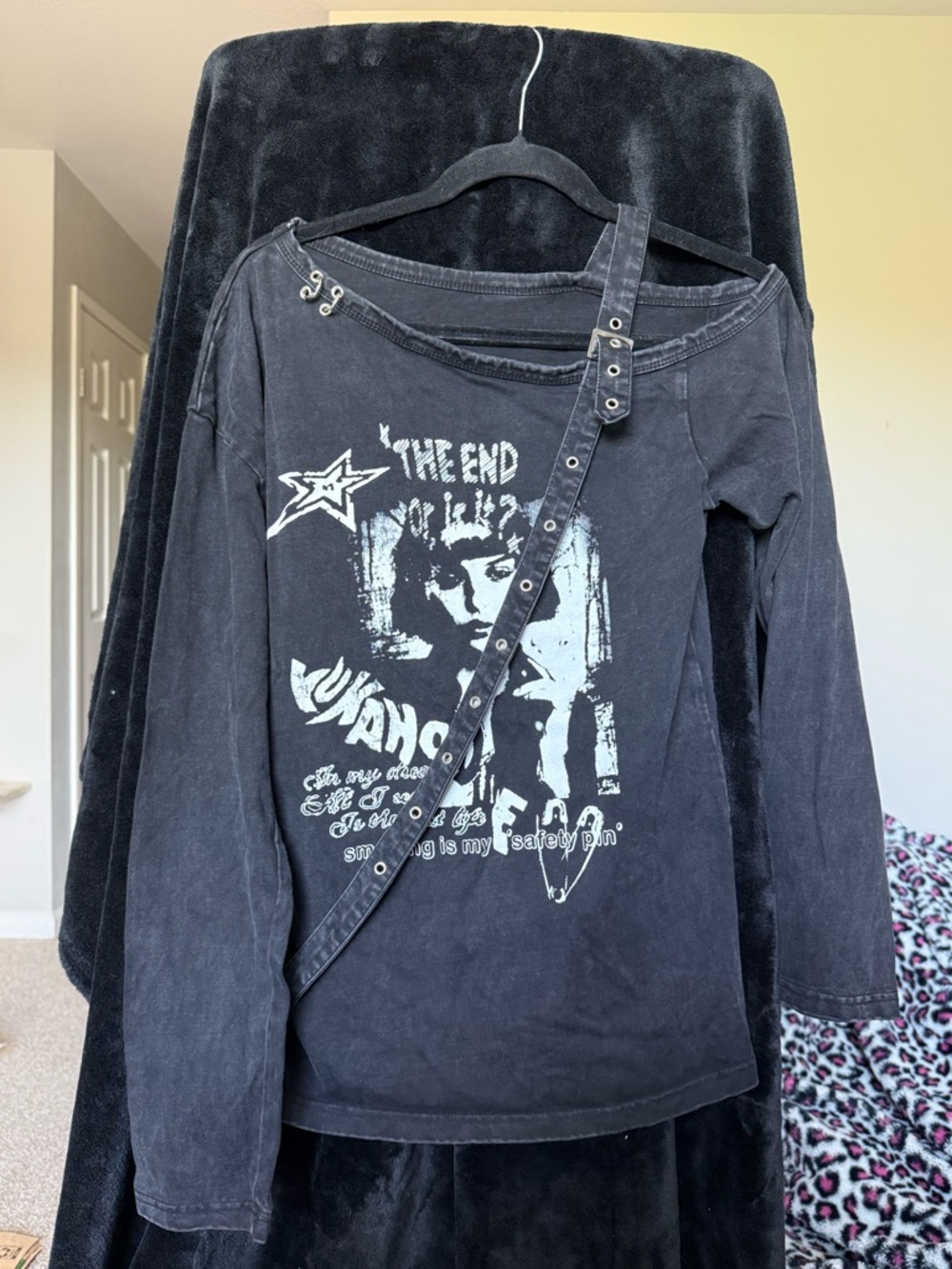 Punk Graphic Long Sleeve Harness Strap Alt Streetwear